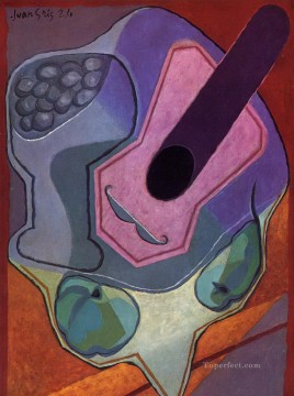 フアン・グリス Painting - 果物とヴァイオリン 1924年 フアン・グリ